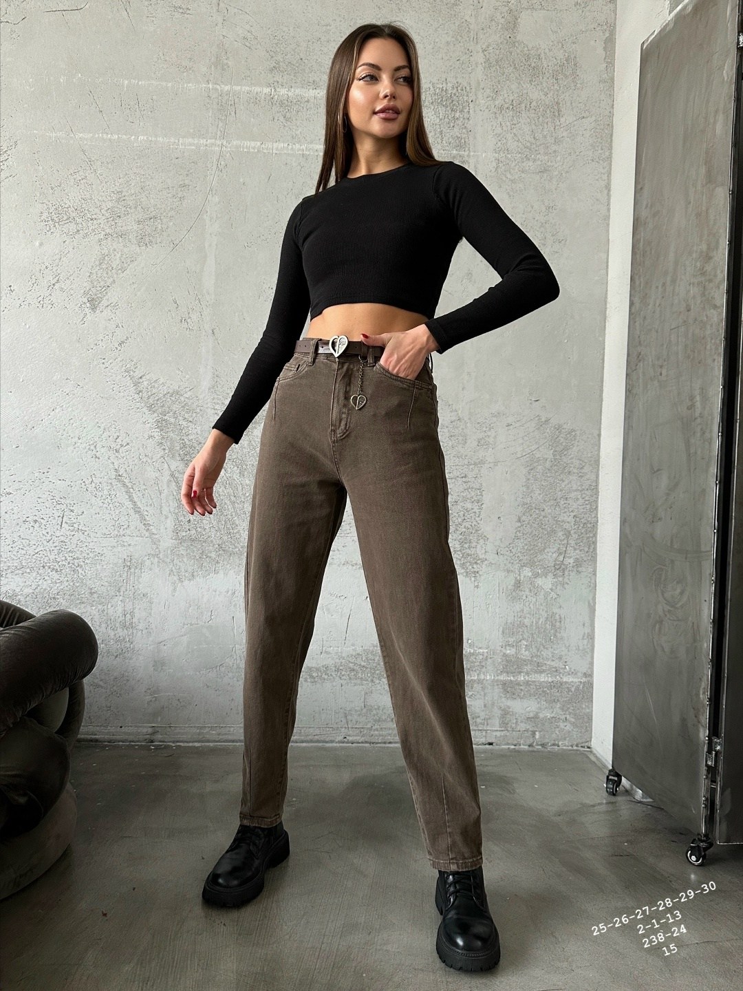 женские джинсы,модные джинсы,женские джинсы бананы,джинсы женский vallik коричневый широкие,коричневые джинсы