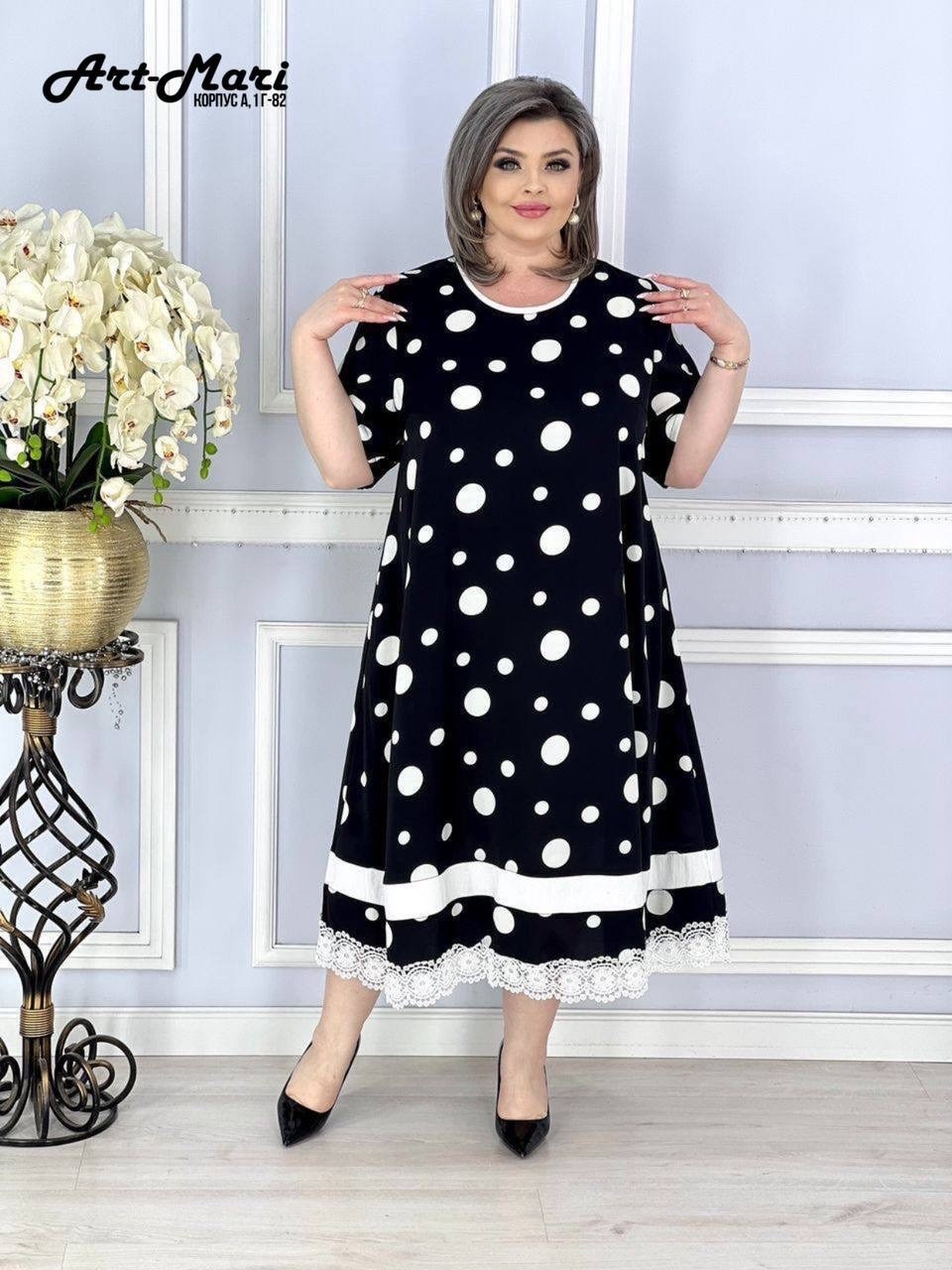 платье "ассоль",платье женские,платье женское в горошек креп шифон 58-64,платье,женское платье в горошек