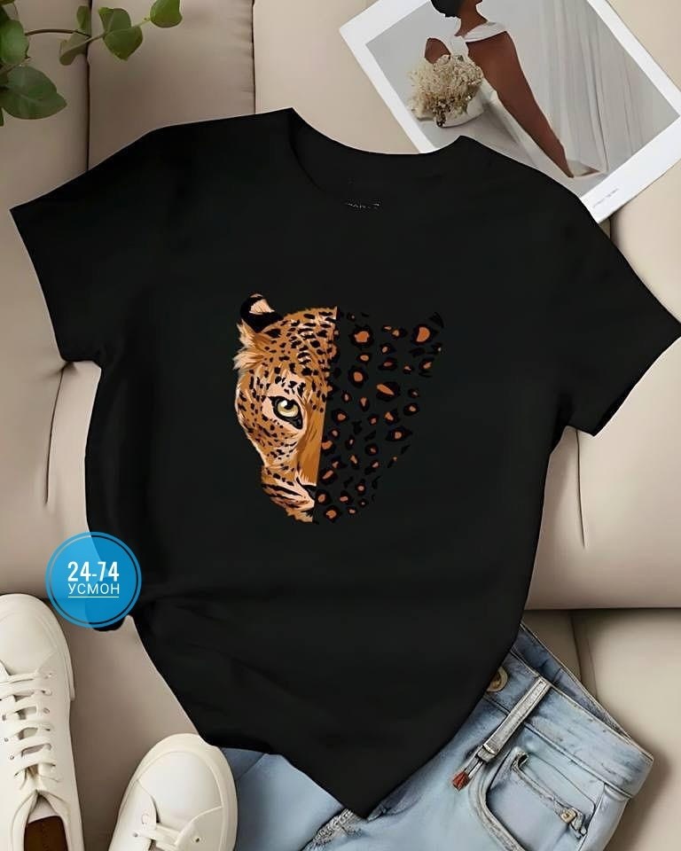 футболки женская,футболка с леопардом,женские футболки с принтом,футболки модные,стильная футболка с принтом