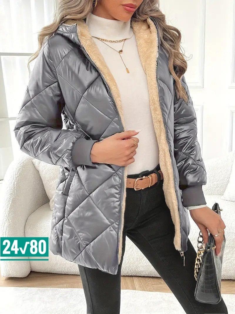 стеганая куртка с капюшоном,куртка,куртка женская черная,женская куртка,куртки зима