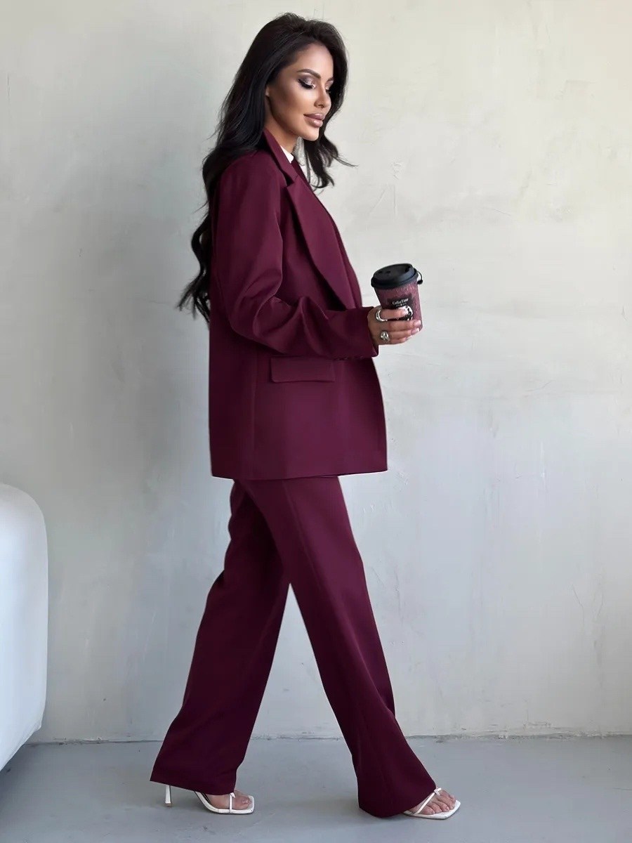 классический брючный костюм с пиджаком cosmo brand,брючный костюм,деловой женский брючный костюм,коричневый брючный костюм,женский брючный костюм