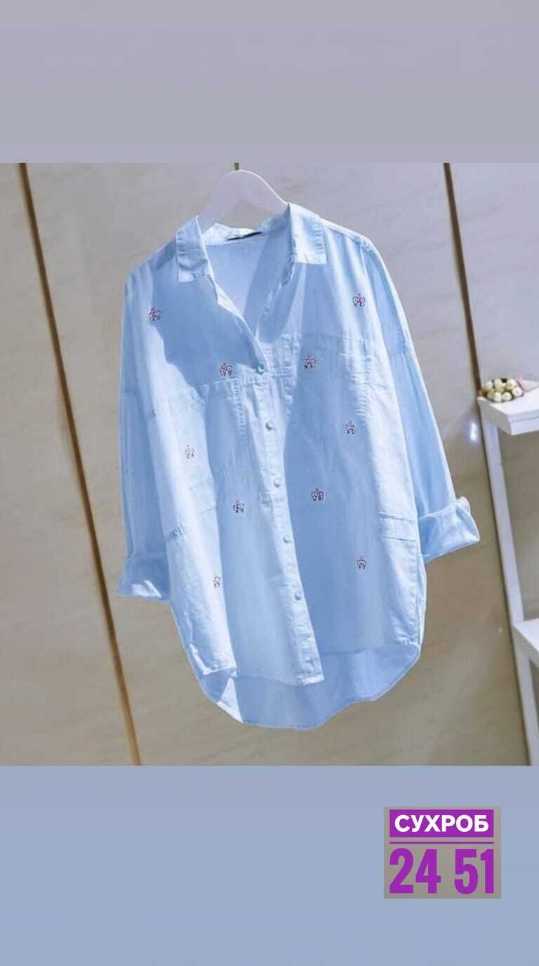 женская рубашка,повседневная рубашка,рубашка с вышивкой,рубашка,рубашка женская голубая