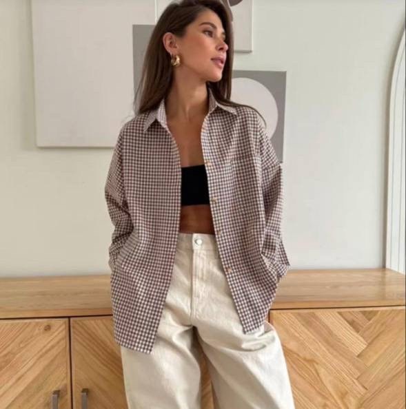 рубашка оверсайз летняя в клетку betrendy wear,рубашка оверсайз летняя,рубашка женская в клетку,рубашка женская в клетку оверсайз,рубашка женская