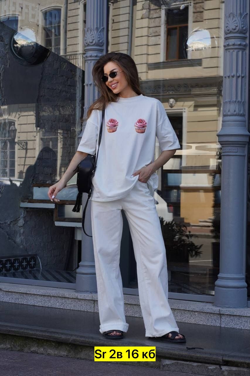 костюм белый,белый костюм женский,летние костюмы женские,белая футболка оверсайз,женские спортивные костюмы