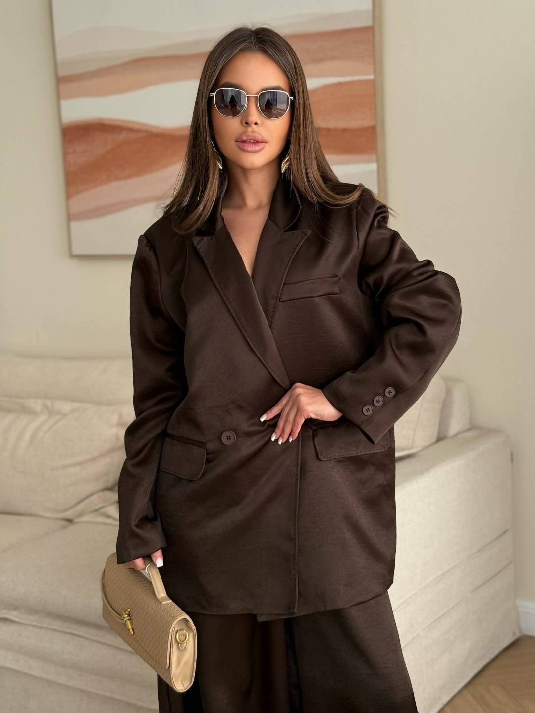 атласный костюм,брючный костюм в пижамном стиле,костюм в пижамном стиле,брючные костюмы женские,шелковый брючный костюм