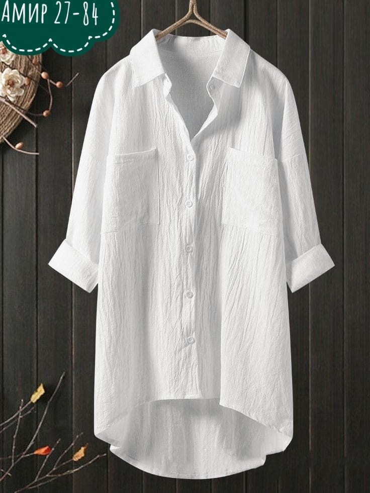 женская рубашка оверсайз из хлопка,льняная рубашка оверсайз,женская повседневная однотонная рубашка,длинная рубашка,повседневная рубашка