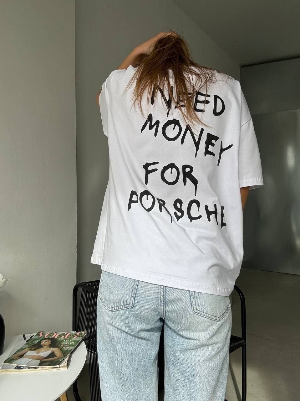 футболка need money for porsche,футболка оверсайз с принтом need money for porshe,футболка с принтом need money for porsche,футболки оверсайз женские,need money for porsche
