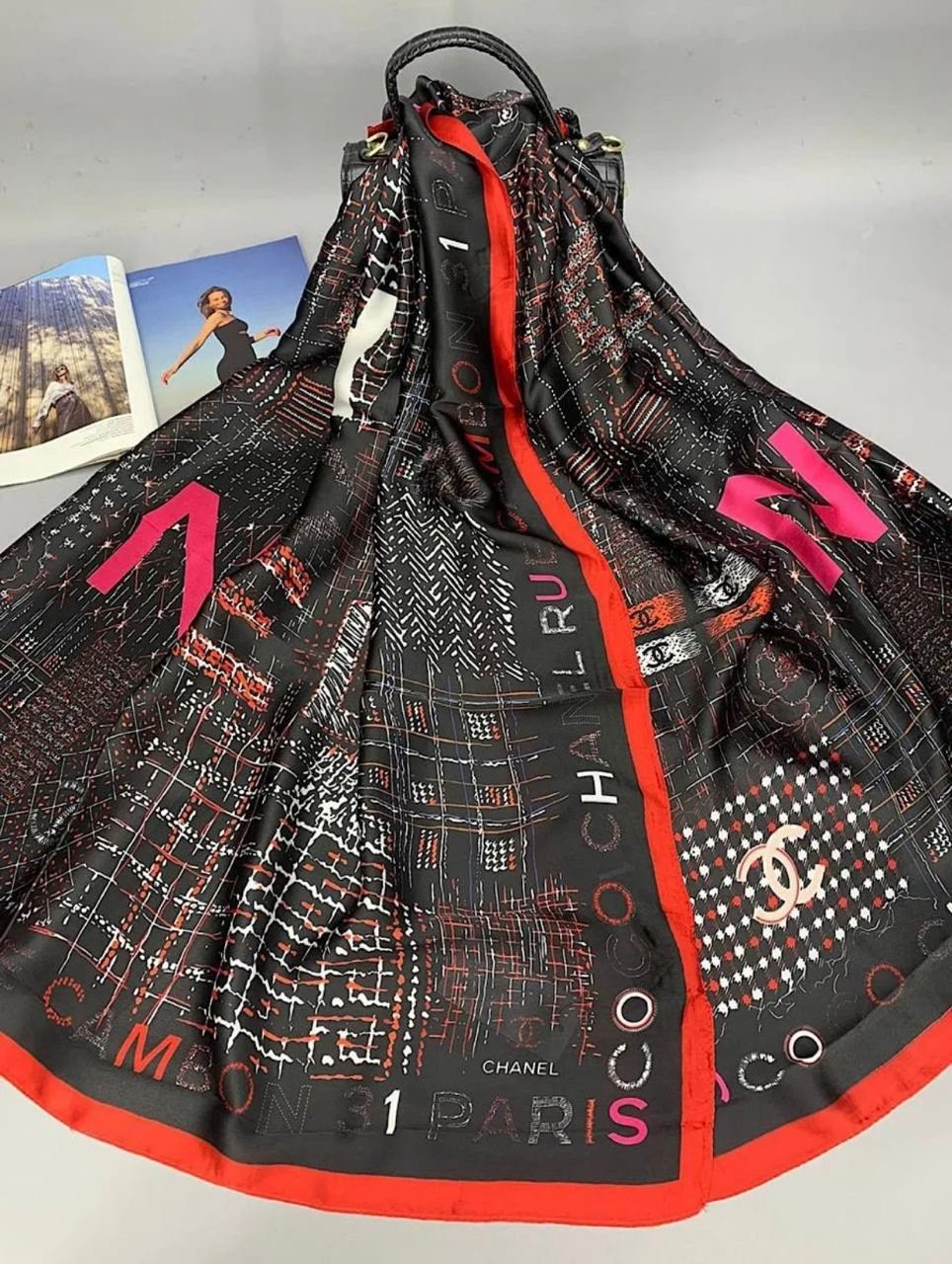 шарф шанель,шарф chanel,платок chanel,брендовый женский палантин louis vuitton,шарф шелковый