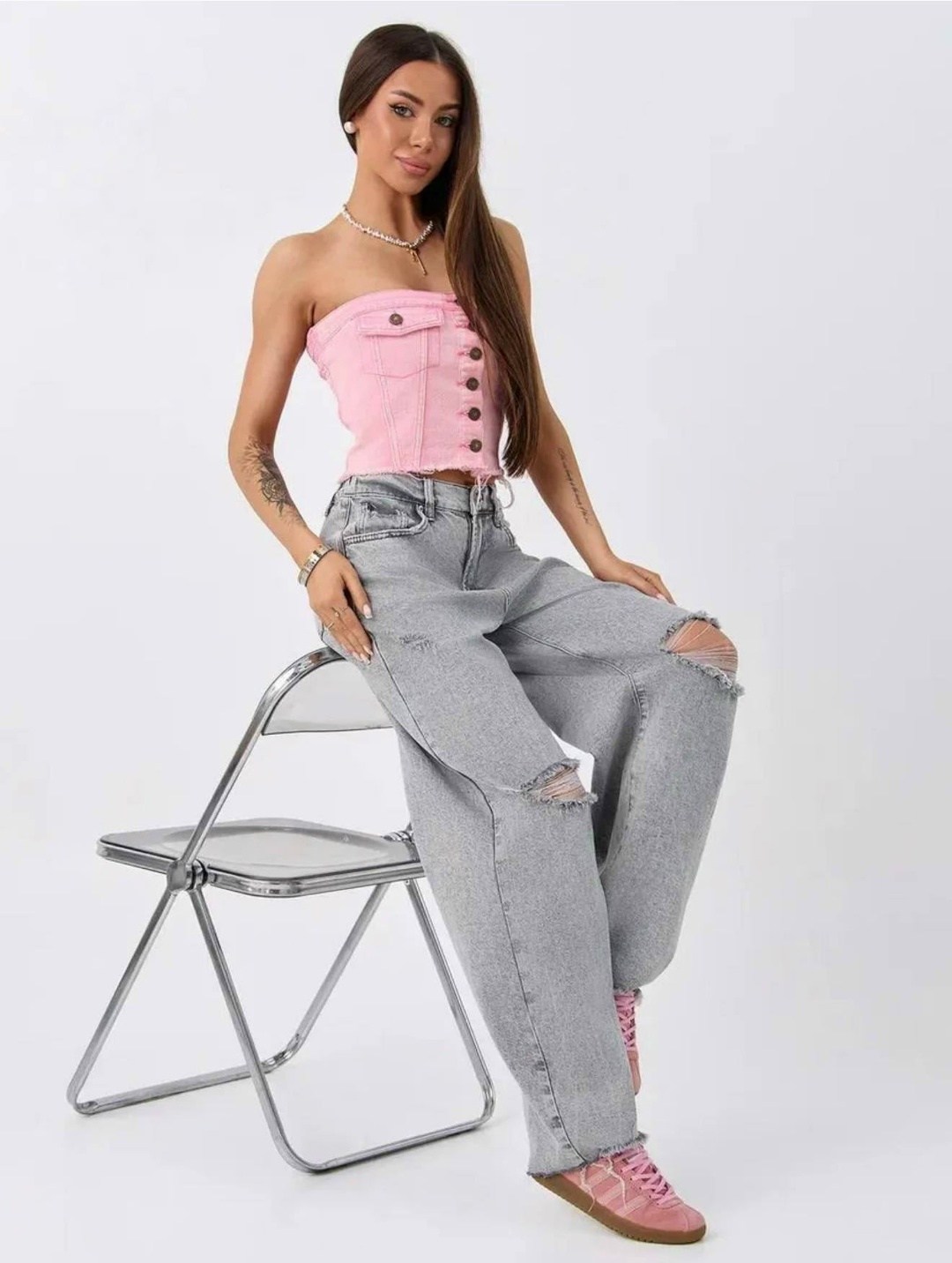 джинсы широкие рваные,джинсы женские,джинсы,рваные джинсы,серые широкие джинсы