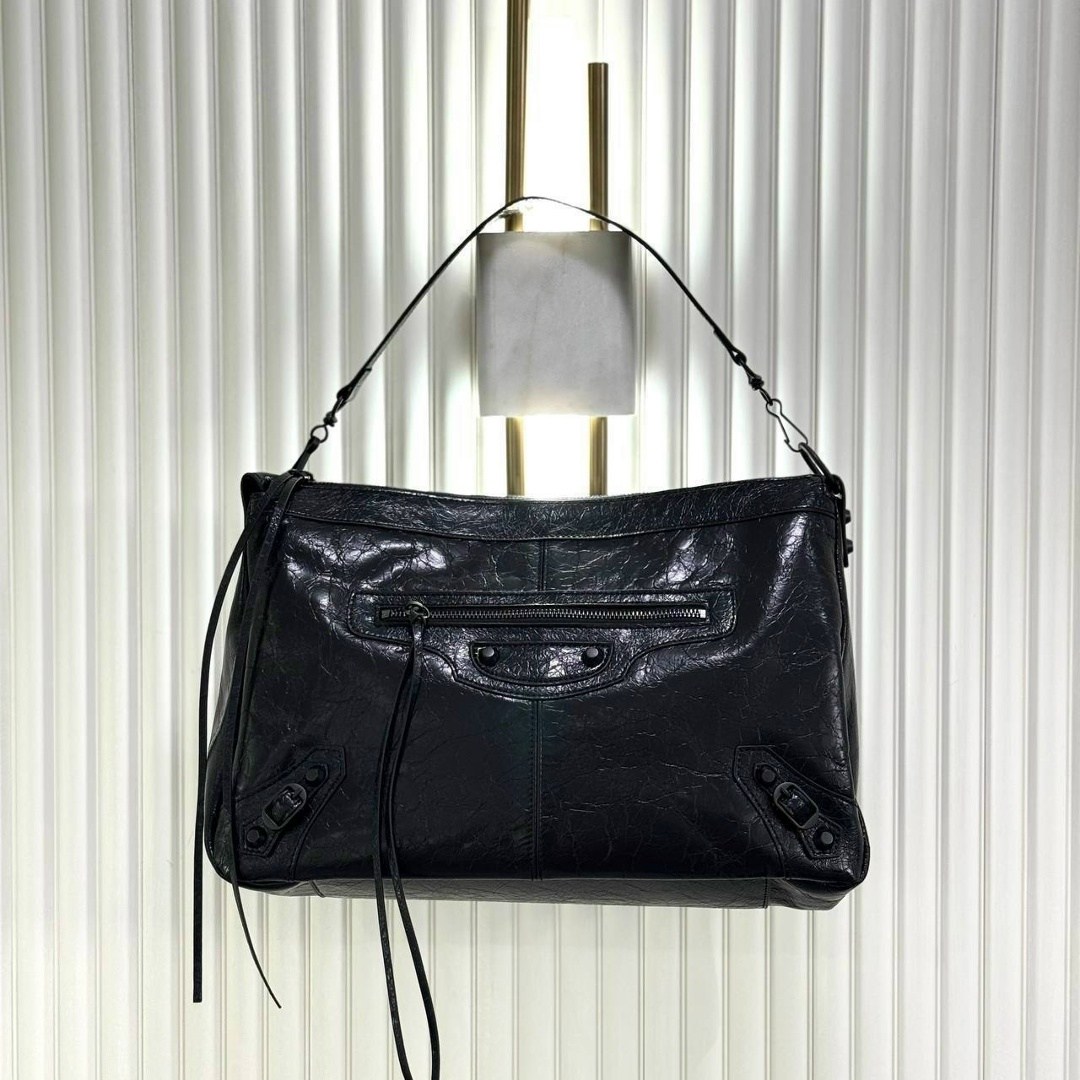 сумка баленсиага,сумка balenciaga,модная сумка,сумка,сумка женская хобо afina 739 из натуральной кожи лаковая черная