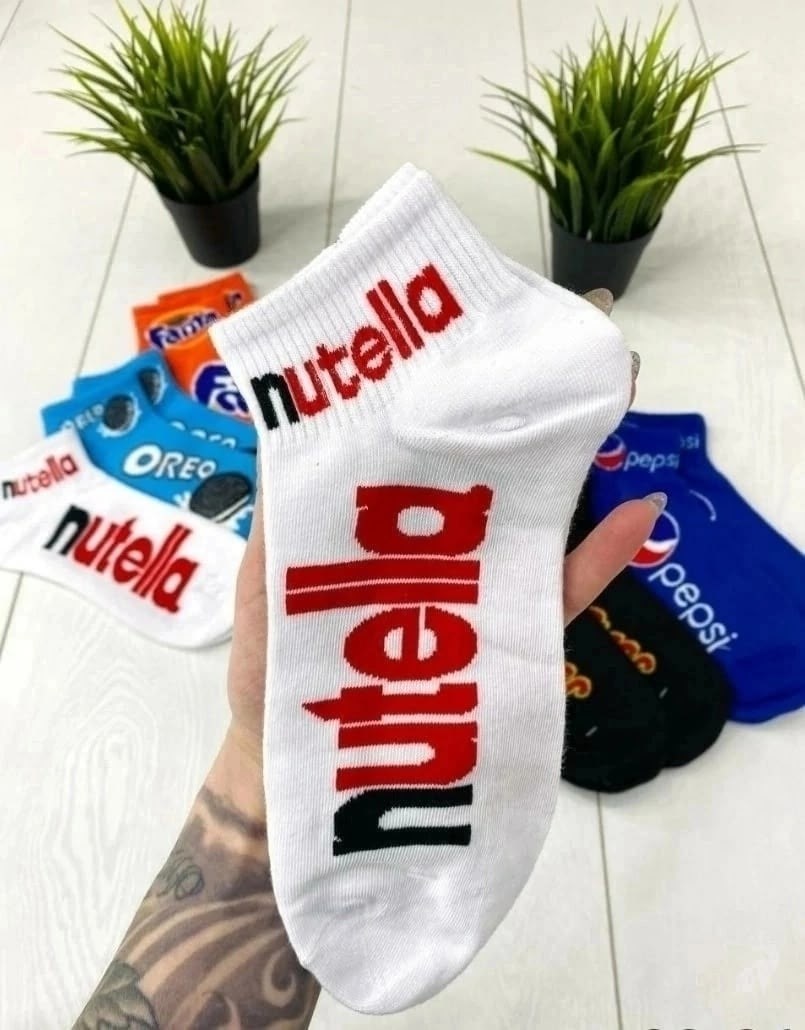 носки цветные с принтами,носки комплект,носки фанта,носки короткие с принтом,набор женских носков с принтом