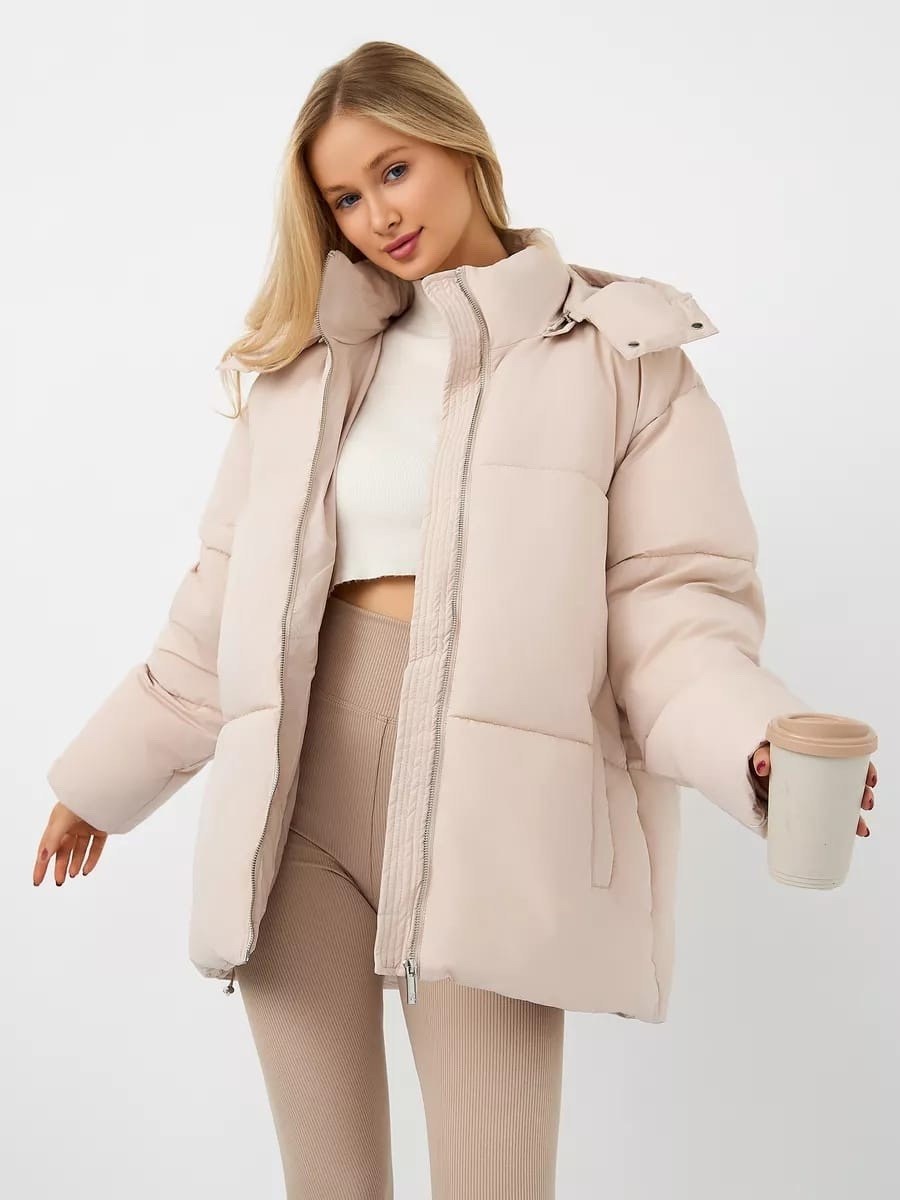 куртка женская бежевая,куртка зимняя оверсайз,бежевая зимняя куртка женская,оверсайз куртка,куртка зимняя женская