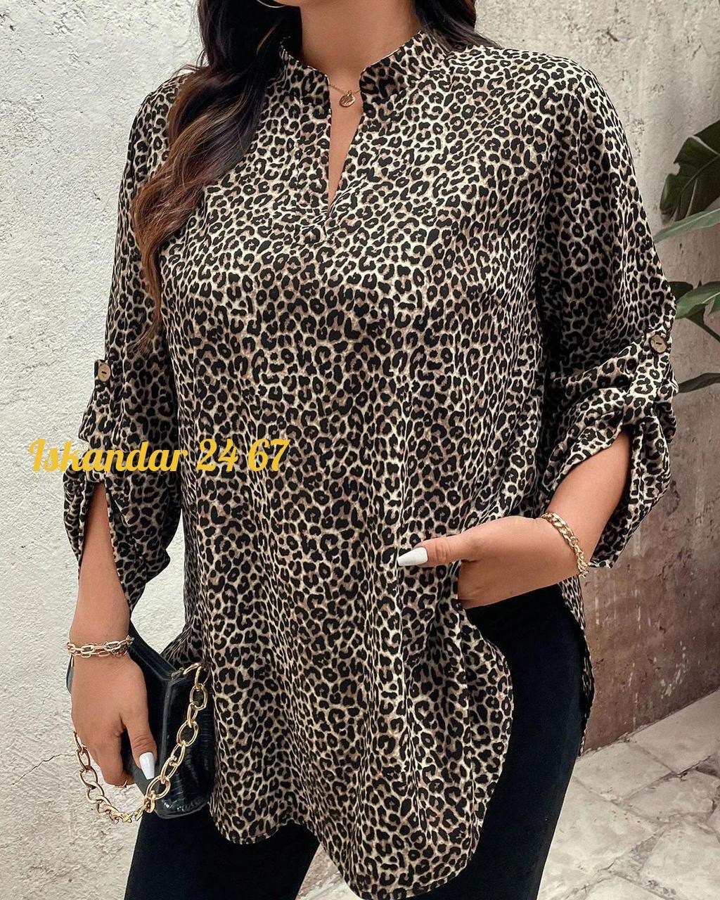блузка женская большие размеры,блузка большого размера туника мода плюс 250340066,женская туника большие размеры,женская блузка,блузка леопардовая