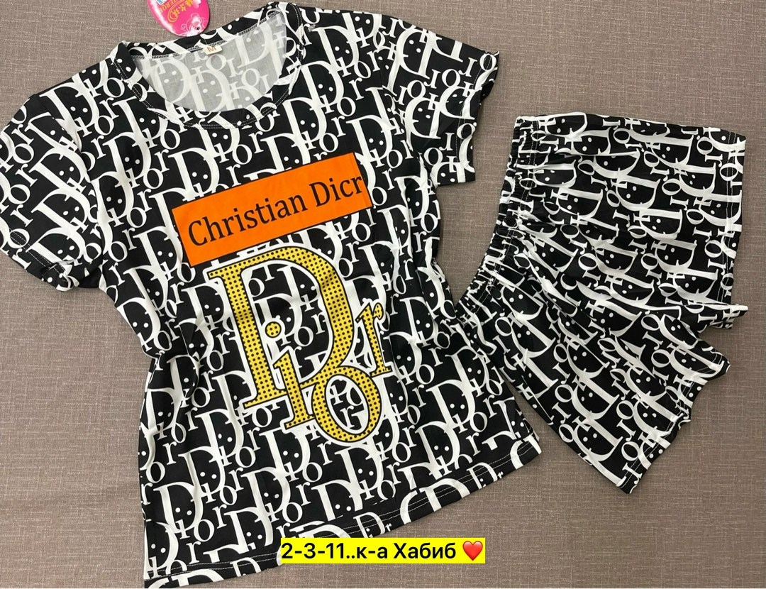 пижама женские,пижама женская комплект,пижама женская тройка,футболки комплект,костюм диор