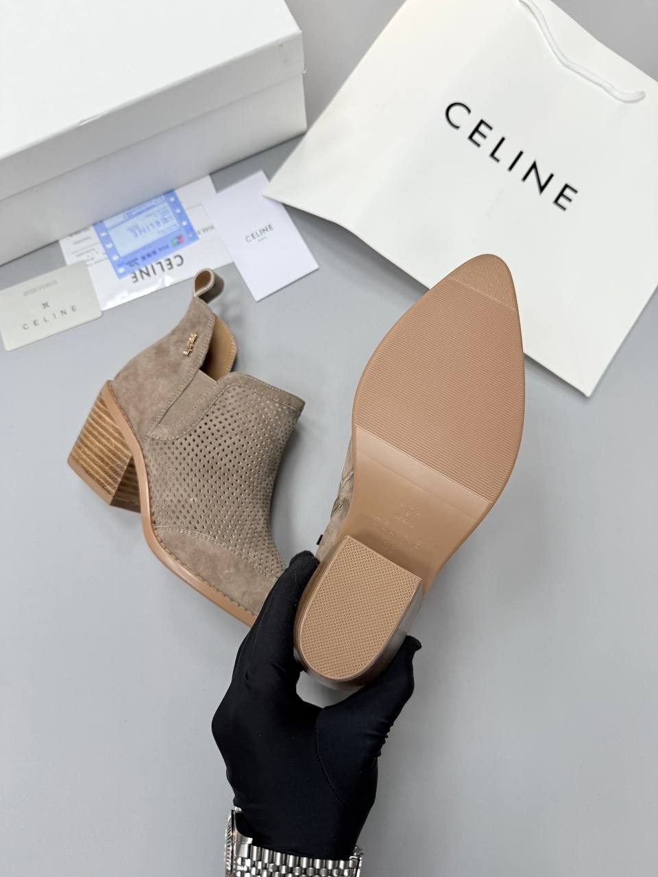 ботильоны celine,,ботильоны женские,сапоги celine, женская
