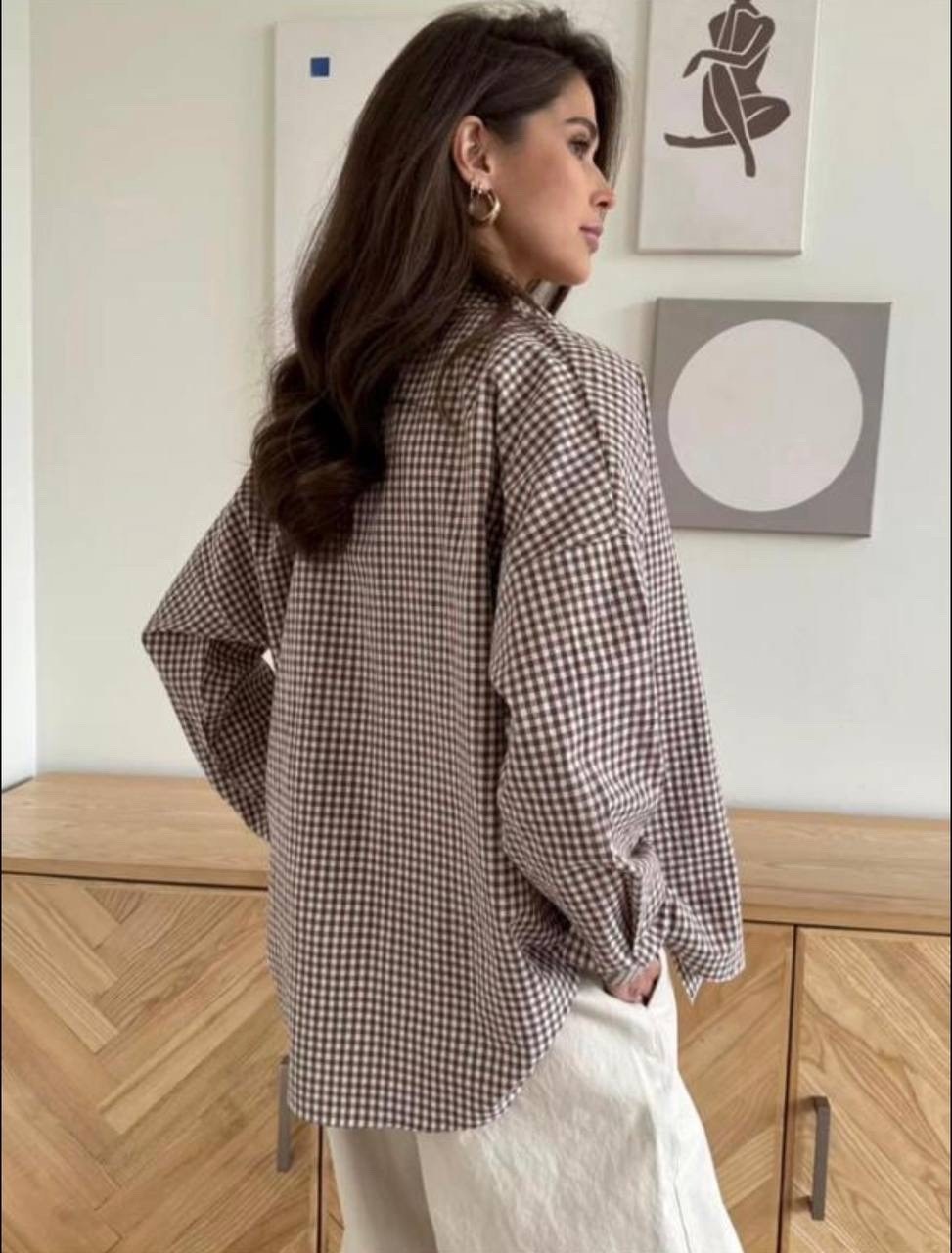 рубашка оверсайз летняя в клетку betrendy wear,рубашка оверсайз летняя,рубашка женская в клетку,рубашка женская в клетку оверсайз,рубашка женская