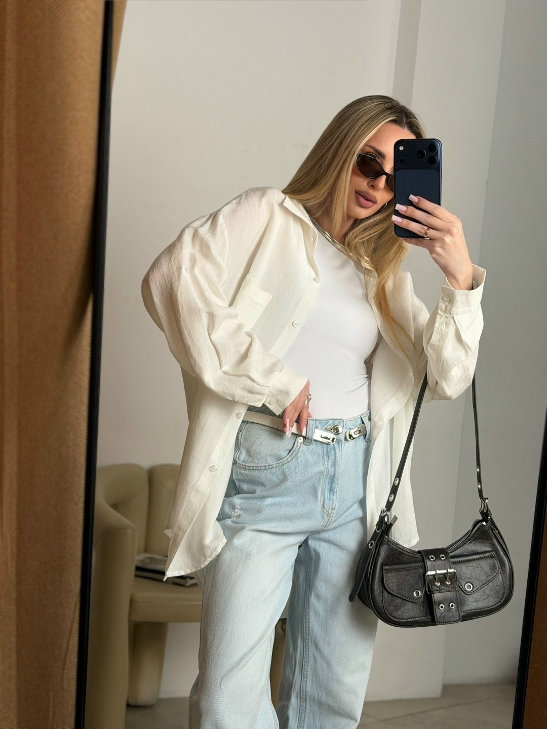 рубашка оверсайз изо льна с длинным рукавом sonet оранжевый,рубашка женская,оверсайз рубашка,женская рубашка оверсайз,рубашка оранжевая