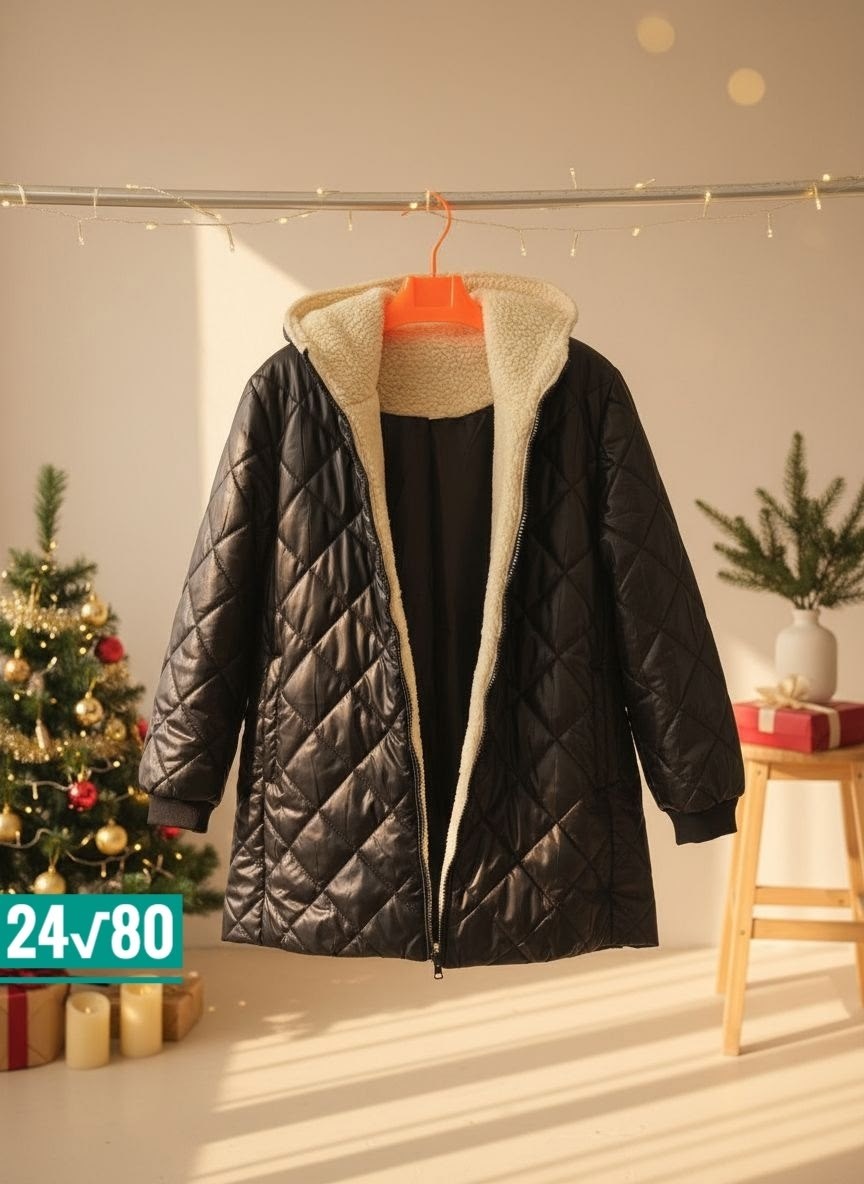 стеганая куртка с капюшоном,куртка,куртка женская черная,женская куртка,куртки зима