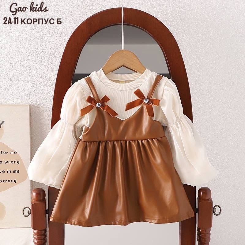 платья для малышей,нарядное платье для девочки,кожаное платье для девочек,детские платья для девочек,кожаное платье для девочек с объемными рукавами