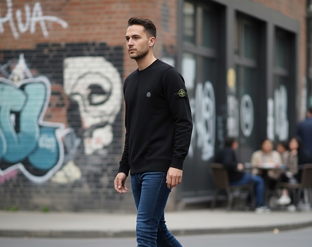 свитшот stone island,свитшот чёрного цвета stone island compass-patch,кофта стон айленд,свитшот мужской stone island,мужской свитшот stone island чёрного цвета compass-patch