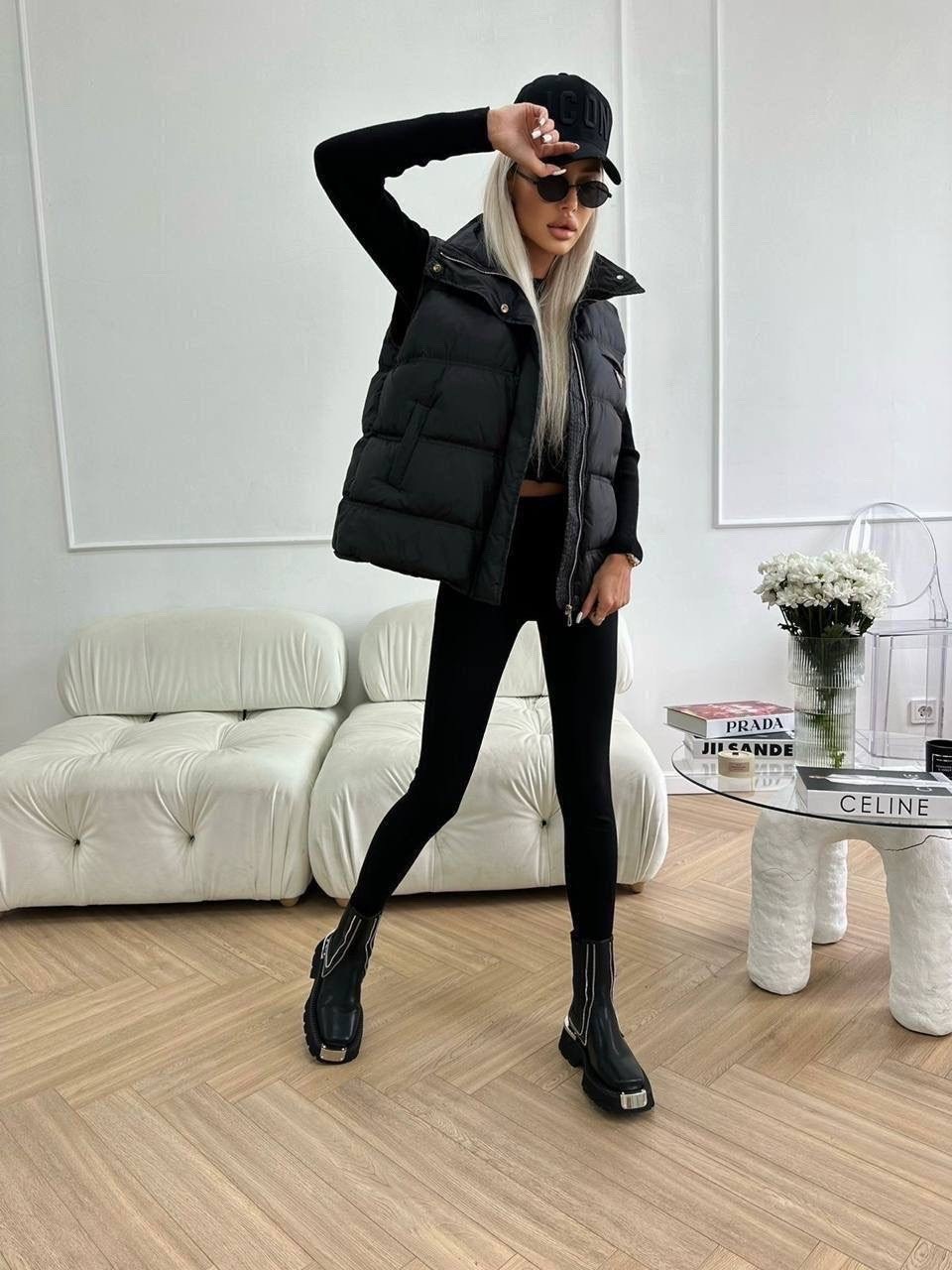 жилетка прада,стильная жилетка,женская жилетка,жилет женский черный,женский жилет prada