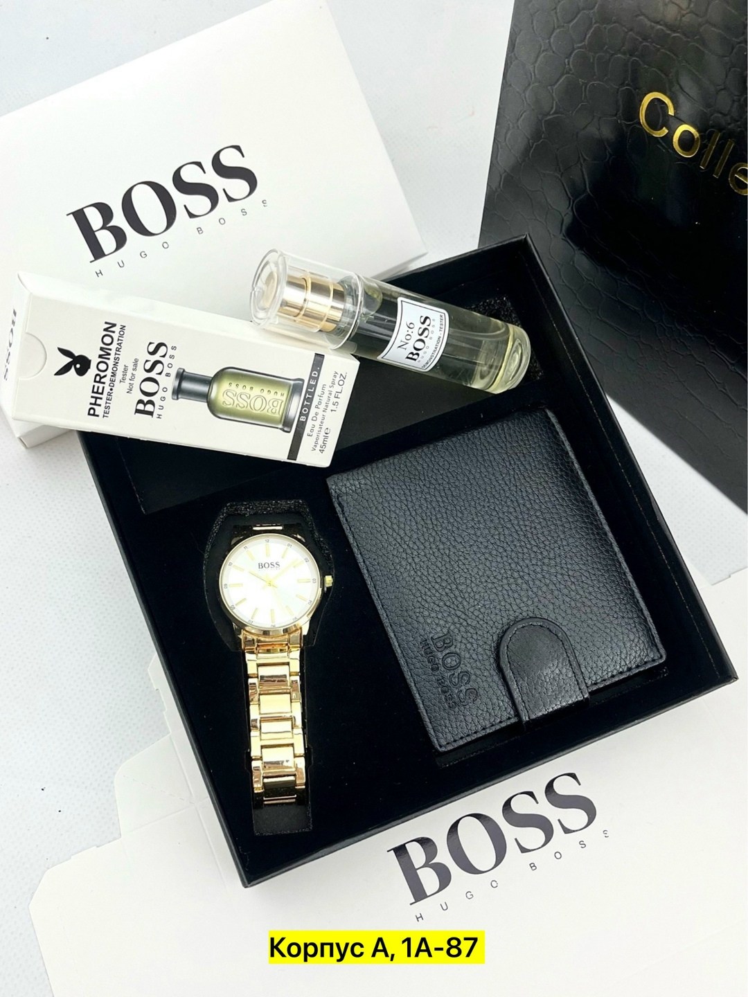мужской кошелек hugo boss,подарочный набор мужской,подарочный набор boss,мужские наборы,мужской набор hugo boss