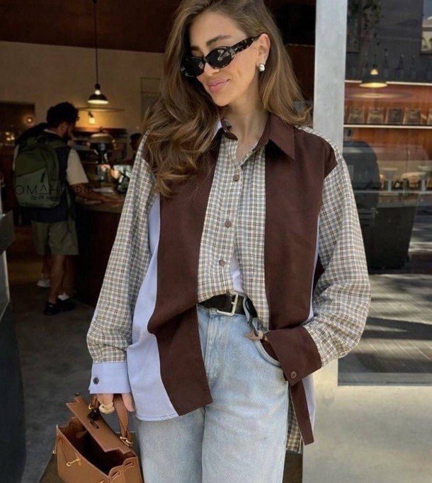 рубашка женская,стильная клетчатая рубашка,рубашка модная,стильная рубашка