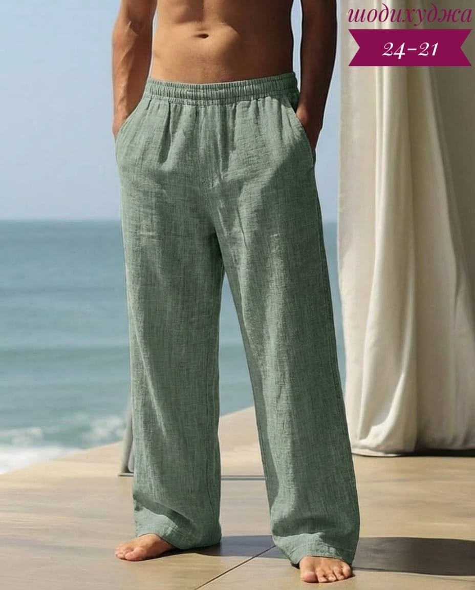 летние мужские льняные брюки,мужские льняные брюки,брюки мужские,льняные брюки,летние мужские брюки
