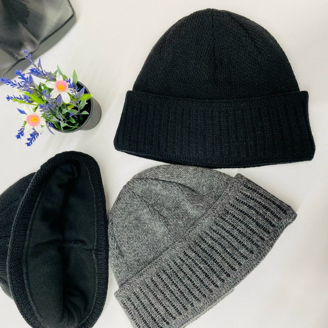 шапка трикотажная черная,шапка бини,шапка вязаная,шапка полушерстяная двойная,шапка русский трикотаж