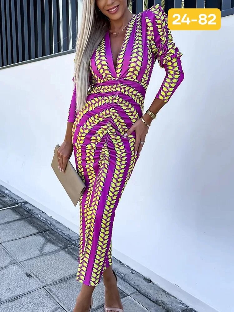 модное длинное платье с принтом,платье женской,женское платье с длинными рукавами,женское платье с принтом,платье модное