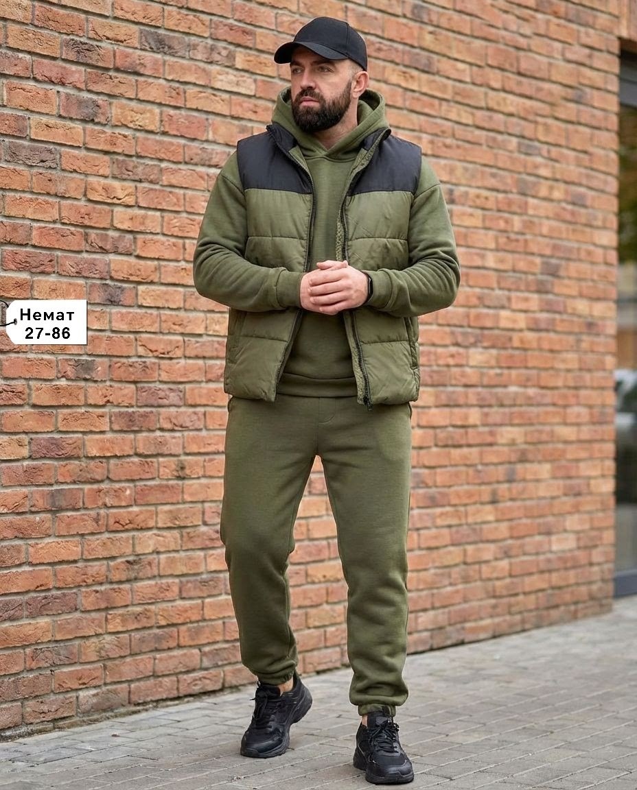 мужской теплый спортивный костюм на флисе с жилетом,костюм на флисе мужской,спортивный костюм мужской,мужской теплый спортивный костюм на флисе