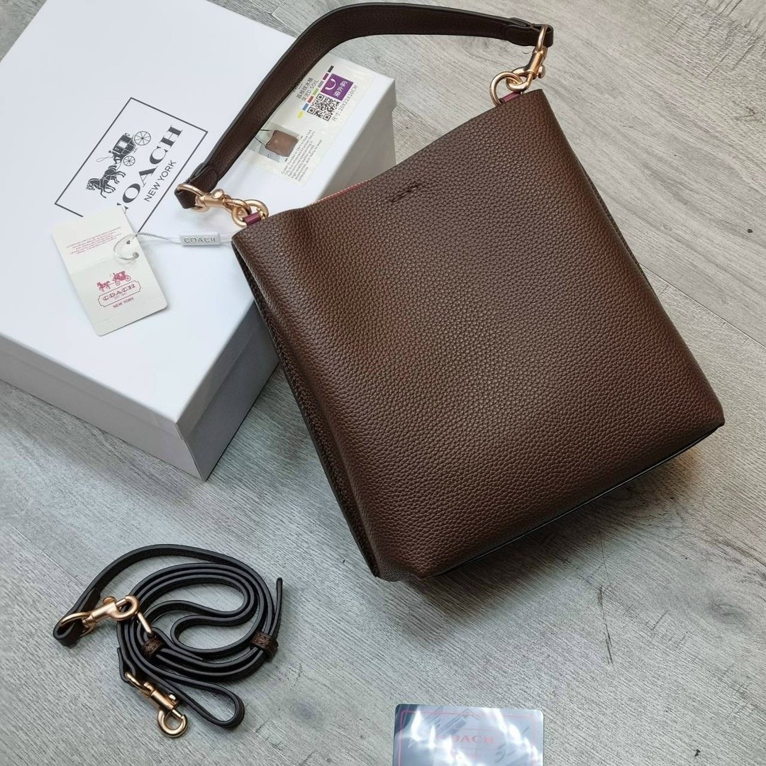 cумка coach,сумка coach через плечо женская,сумка женская coach,бордовая сумка,coach сумка ведро