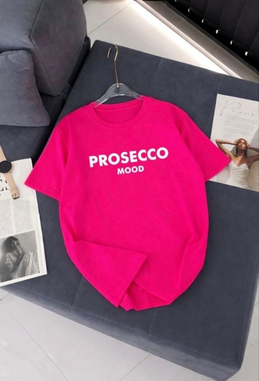 футболка prosecco,футболка с надписью prosecco mood,футболки модные,футболка женская,футболки оверсайз