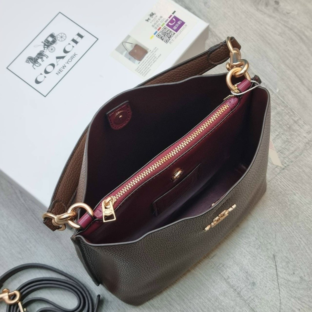 cумка coach,сумка coach через плечо женская,сумка женская coach,бордовая сумка,coach сумка ведро