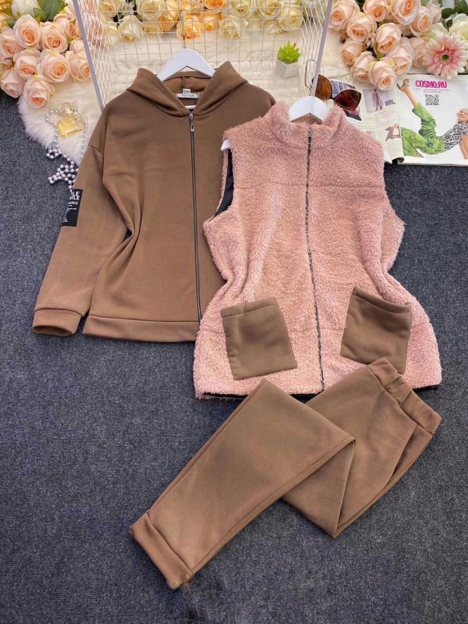 костюм женский на флисе,cпортивный костюм женский теплый,костюм тройка на флисе,костюм на флисе,теплый костюм тройка