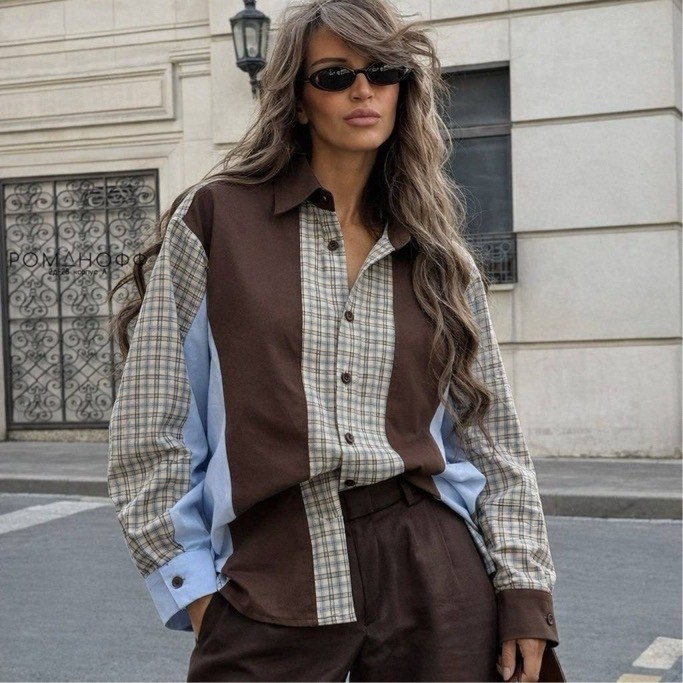 рубашка женская,стильная клетчатая рубашка,рубашка модная,стильная рубашка