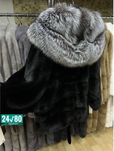 шубка из меха европейской норки с капюшоном из меха чернобурки,шубка из меха европейской норки с капюшоном из меха чернобурой,шуба норковая с капюшоном из чернобурки "летучка",норковая шуба с капюшоно