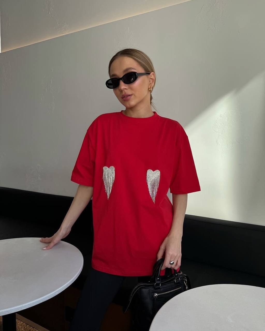 футболки оверсайз с принтами,женская футболка оверсайз,красная футболка оверсайз,красная футболка женская,футболки женская оверсайз с принтом