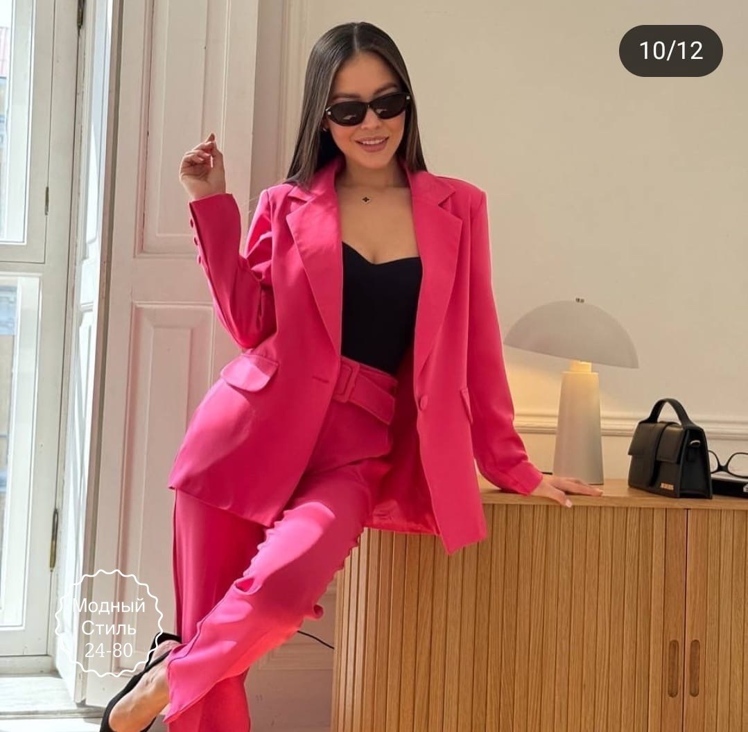 брючный костюм continental fashion 0211-07 фиолетовый,брючный костюм женский фиолетового цвета,брючный костюм фиолетовый,женский брючный костюм фиолетовый,костюм continental fashion 0211-07 двойка жак