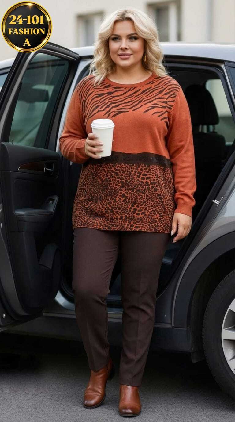 женская кофта,свитера женские,свитер леопардовый shosha 295200323,женская туника,свитер леопардовый shosha