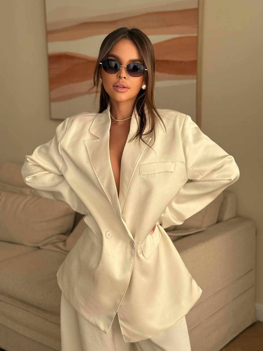 атласный костюм,брючный костюм в пижамном стиле,костюм в пижамном стиле,брючные костюмы женские,шелковый брючный костюм