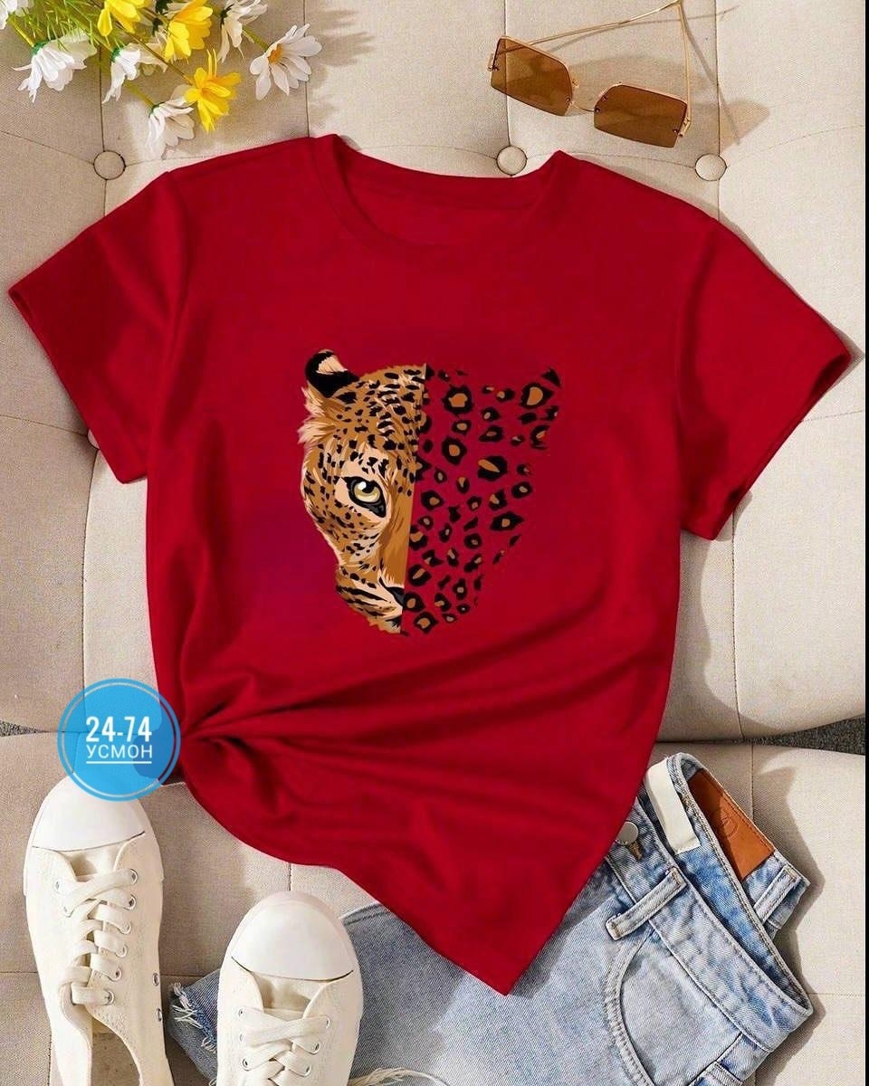 футболки женская,футболка с леопардом,женские футболки с принтом,футболки модные,стильная футболка с принтом