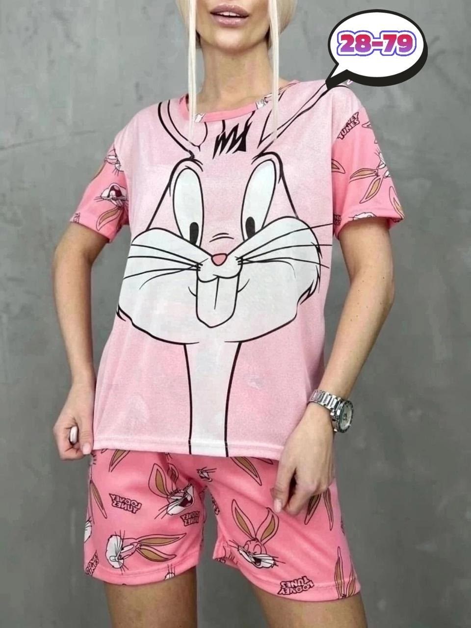 пижама женская,пижама с багз банни женская, пижамы майки,домашняя одежда пижама,пижама женская костюм