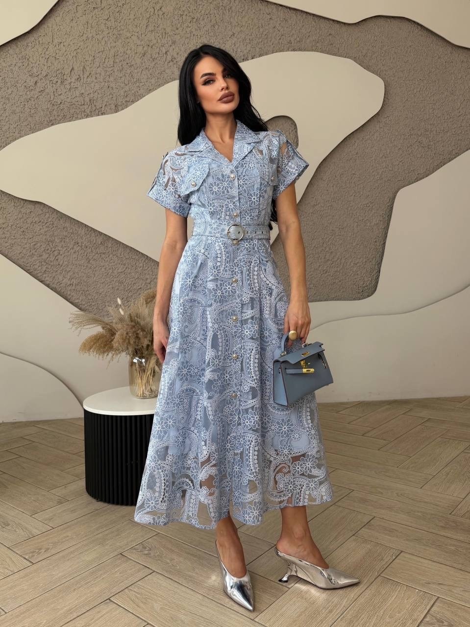 платья,нарядное платье,платье с поясом,кружевное платье,платье голубое