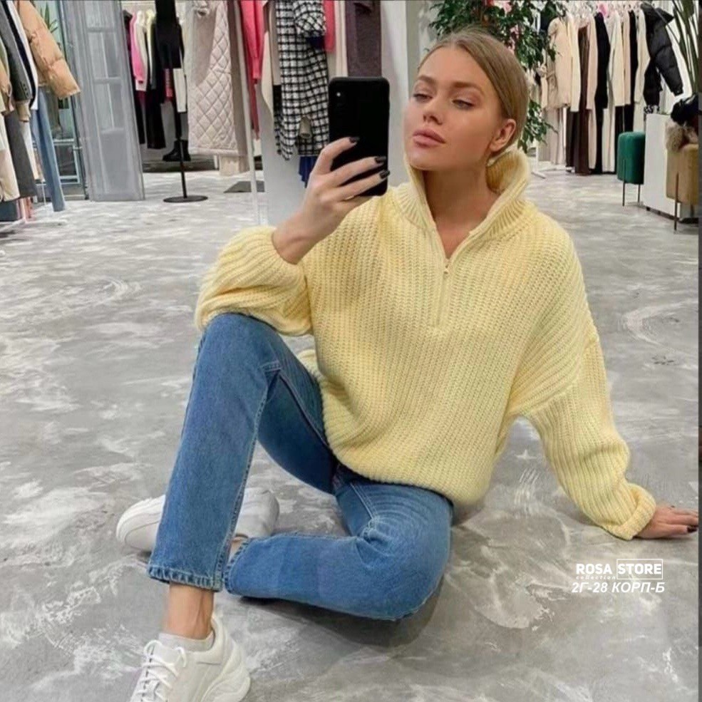 свитер женский,свитер укороченный оверсайз с горлом на молнии кк fashion,свитер кофта,свитер укороченный оверсайз с горлом на молнии кк fashion цвет серый,женские кофты