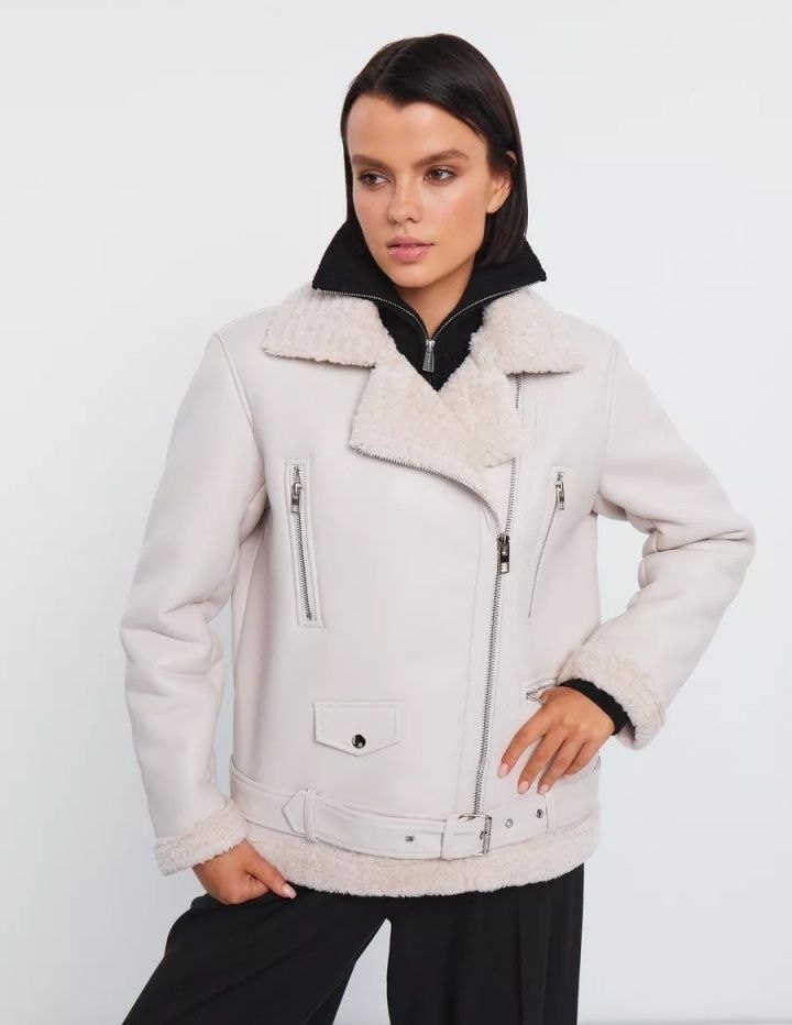 дубленка авиатор короткая vittoria vicci,дубленка искусственная vittoria vicci,женская дубленка,дубленка демисезонная женская,дубленка vittoria vicci черный