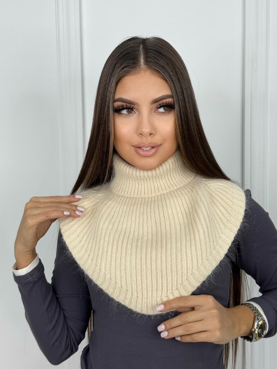 вязаная манишка,снуд женский,снуд,шарф снуд,манишка