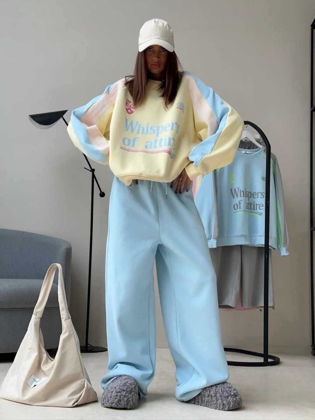 свитшот attire свободного кроя,спортивный костюм оверсайз,костюм женский оверсайз,спортивный костюм