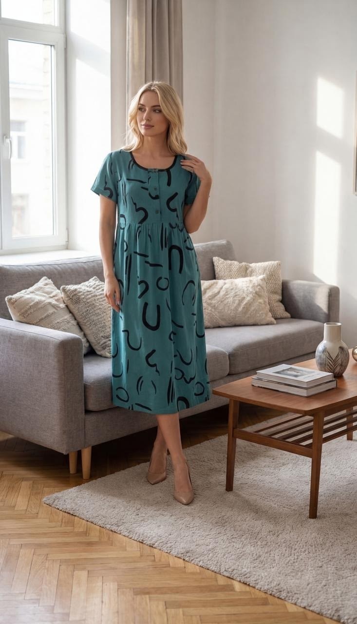 ночная сорочка хлопок рустекс мг 291931177,домашнее платье,женское домашнее платье,платье женской