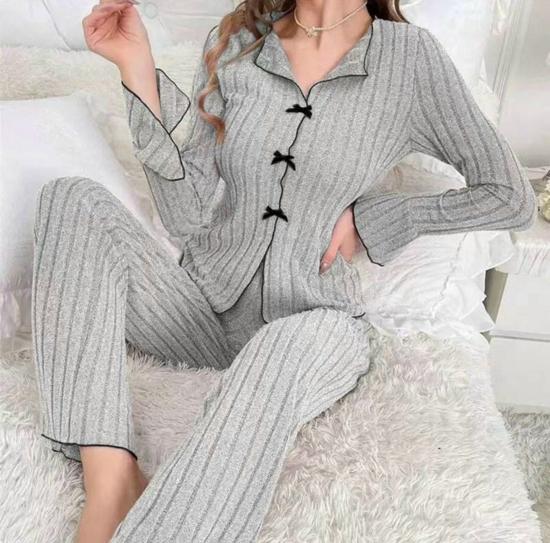 пижамный комплект с длинными рукавами,пижама женская,пижама с длинными рукавами и брюками,комплект домашней одежды пижама,вязаные костюмы